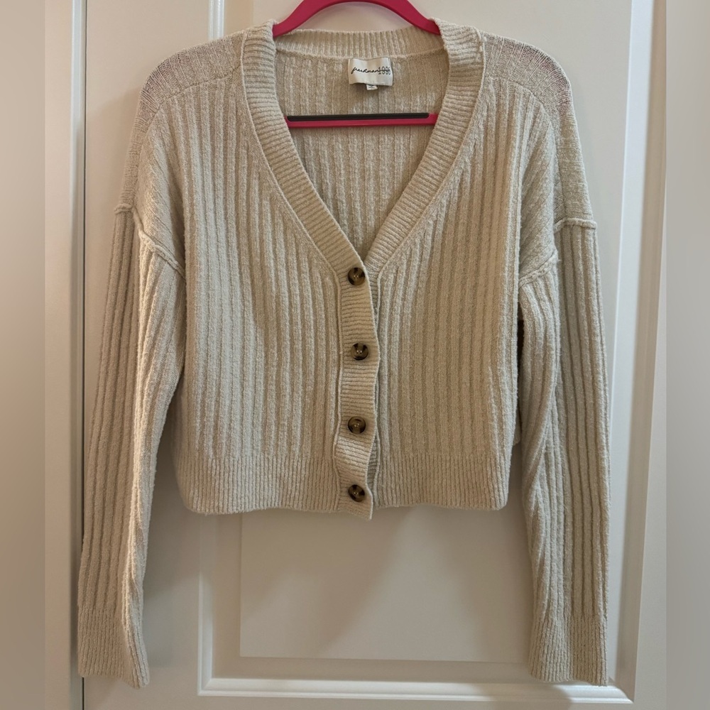 Cream Button-Up Sweater